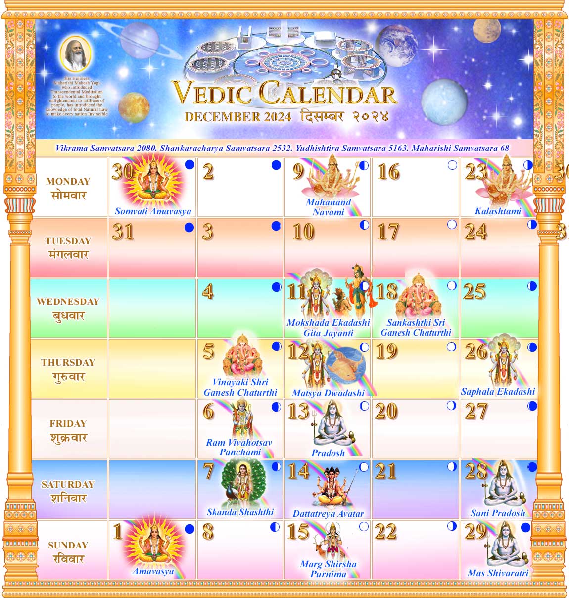 Vedic Calendar December